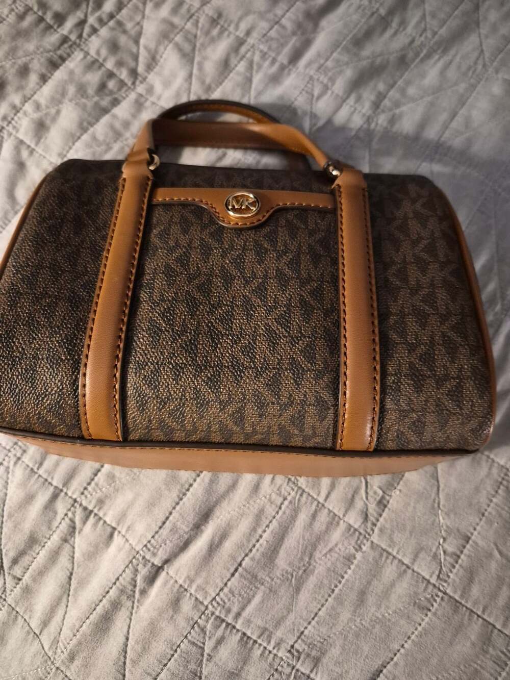 Michael Kors Travel Small Duffle Crossbody Satchel in Signature Brown